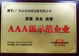 示范企業(yè)證書